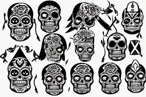 Aztec warrior day of the dead tattoo idea