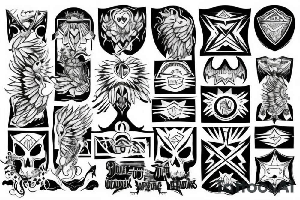 ILUMINADO word over chest like a cloack tattoo idea