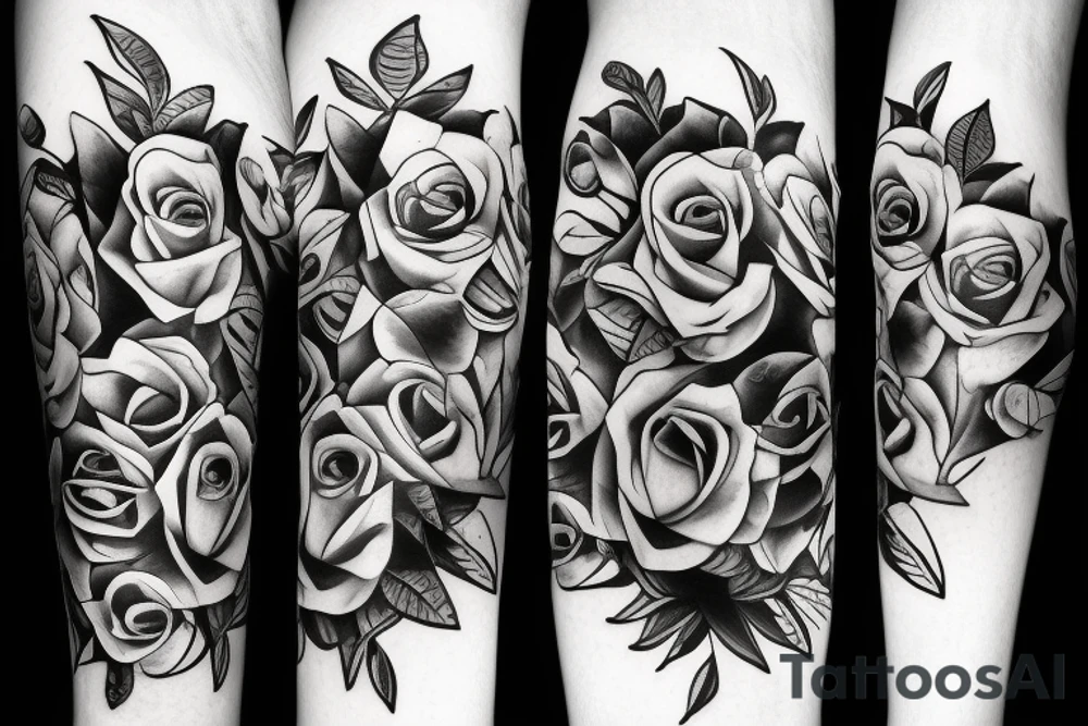 roses buoquet tattoo idea