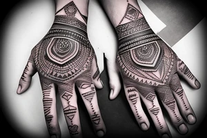Indian heritage with modern touch ring tattoo with my name Akhil tattoo idea