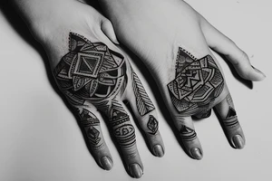 Indian heritage with modern touch ring tattoo with my name Akhil tattoo idea