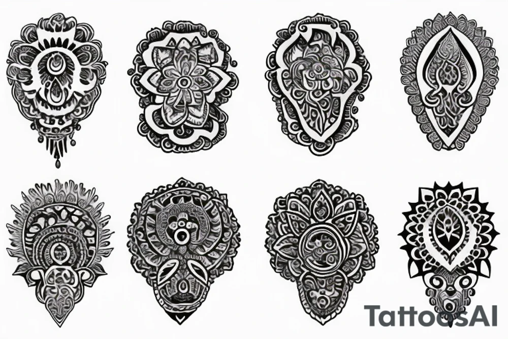 Bracelet tattoo with Indian style tattoo idea