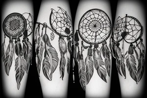 Native american prayer with a dream catcher over it tattoo idea