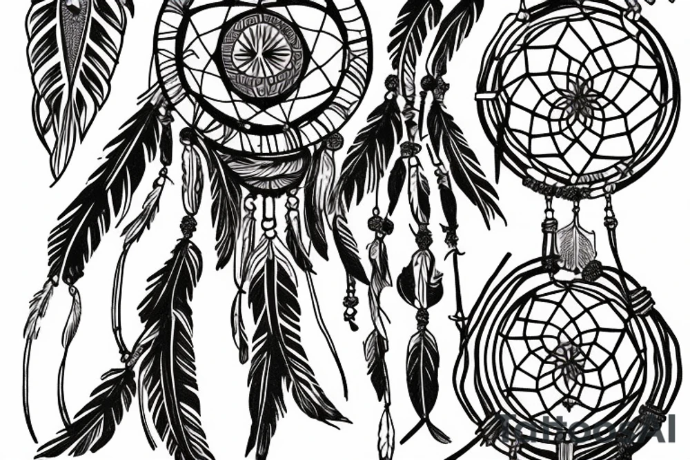 Native american prayer with a dream catcher over it tattoo idea