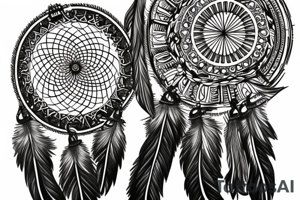Horseshoe dream catcher tattoo idea