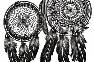 Horseshoe dream catcher tattoo idea