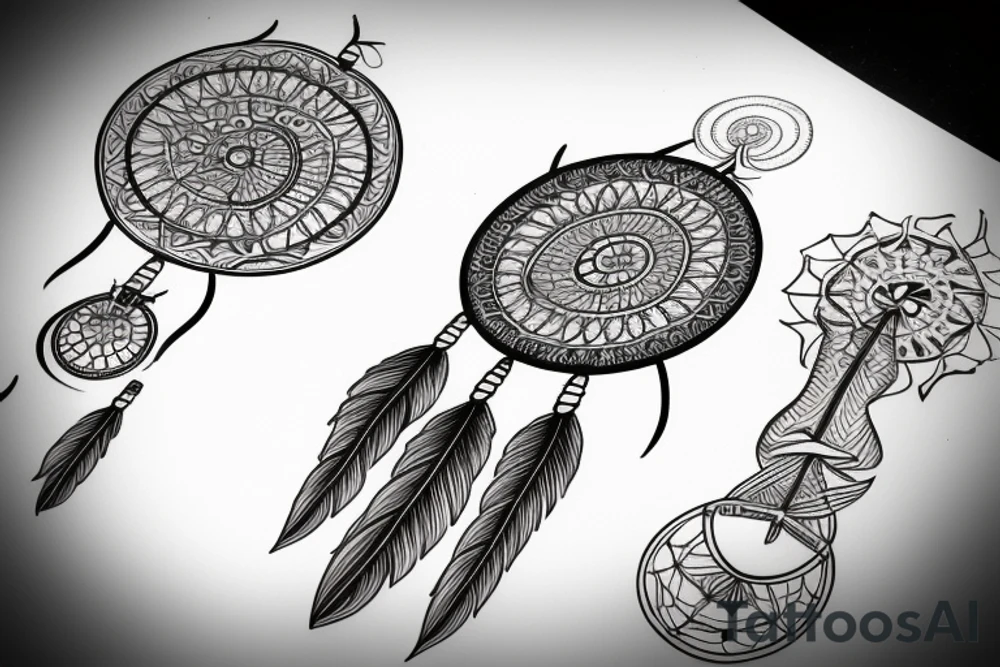 Horseshoe dream catcher tattoo idea
