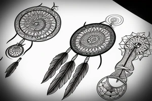 Horseshoe dream catcher tattoo idea