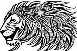 Lion, cross, construction tattoo idea