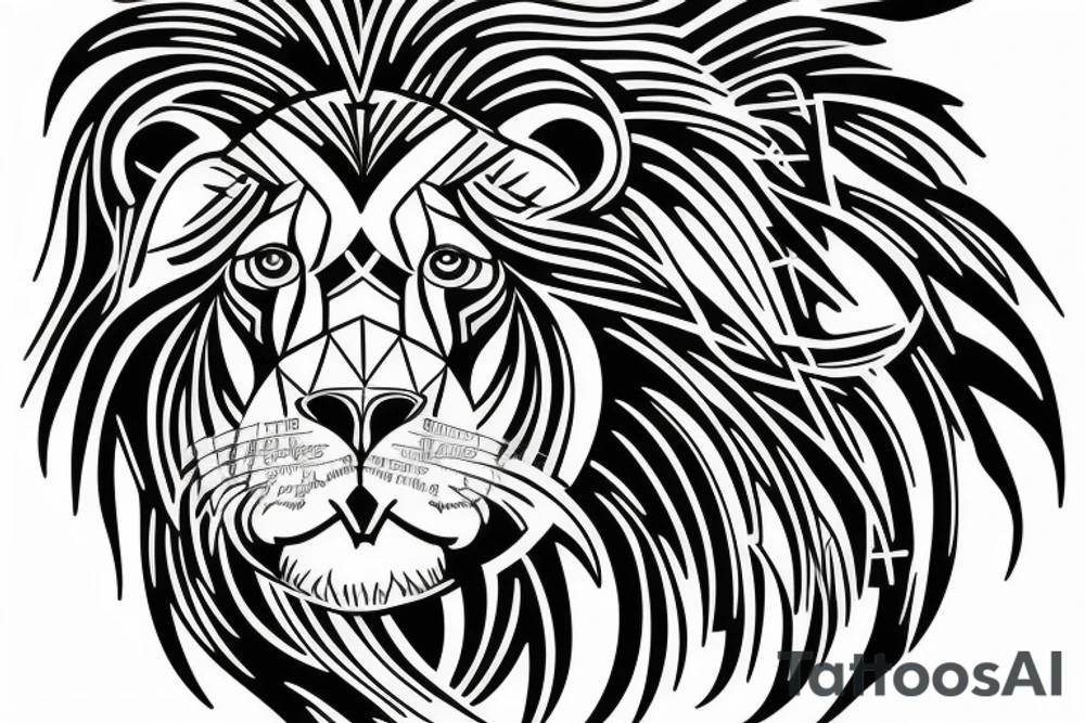 Lion, cross, construction tattoo idea