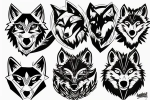 old wolf in a superhero costume tattoo idea