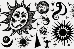 Sun and moon gothic tattoo idea