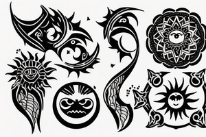 Sun and moon gothic tattoo idea