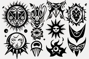 Sun and moon gothic tattoo idea
