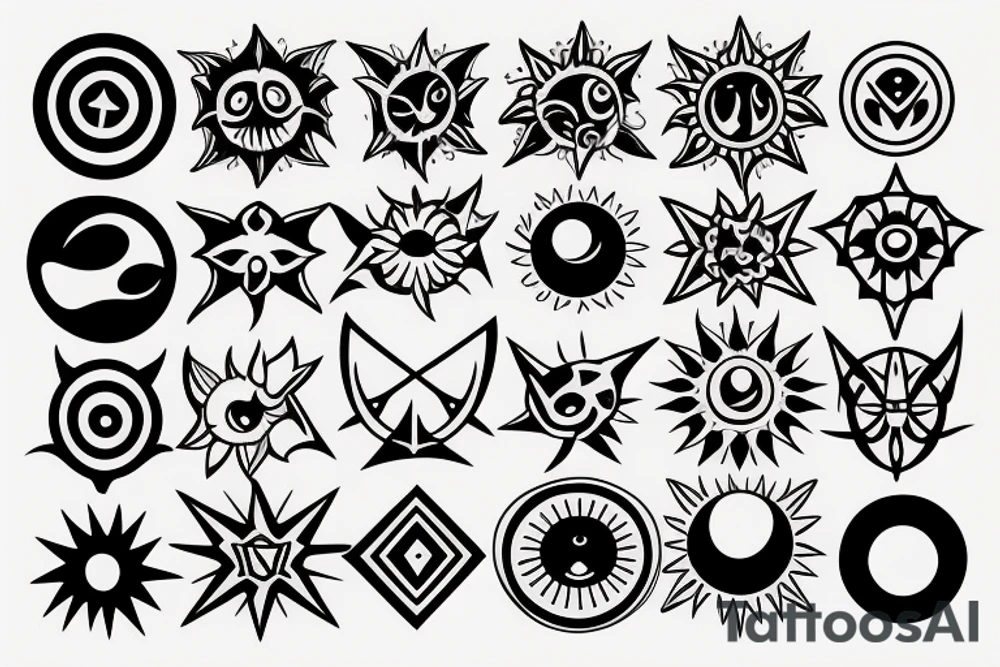 Sun and moon gothic tattoo idea