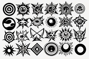 Sun and moon gothic tattoo idea