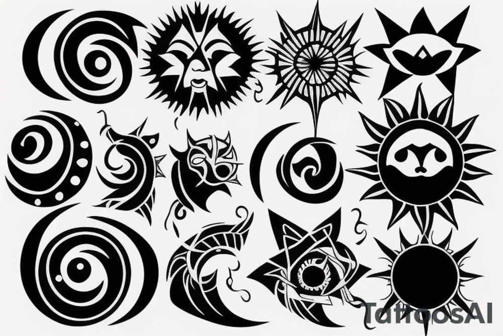 Sun and moon gothic tattoo idea