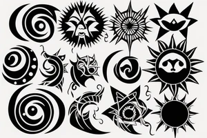 Sun and moon gothic tattoo idea