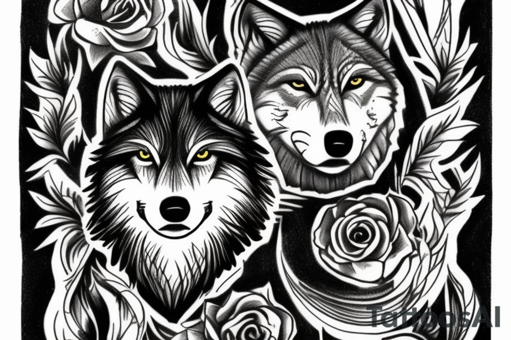 old wolf tattoo idea