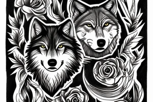 old wolf tattoo idea