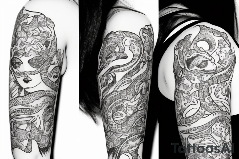 pretty girl with snake tattoo idea