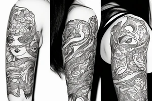 pretty girl with snake tattoo idea