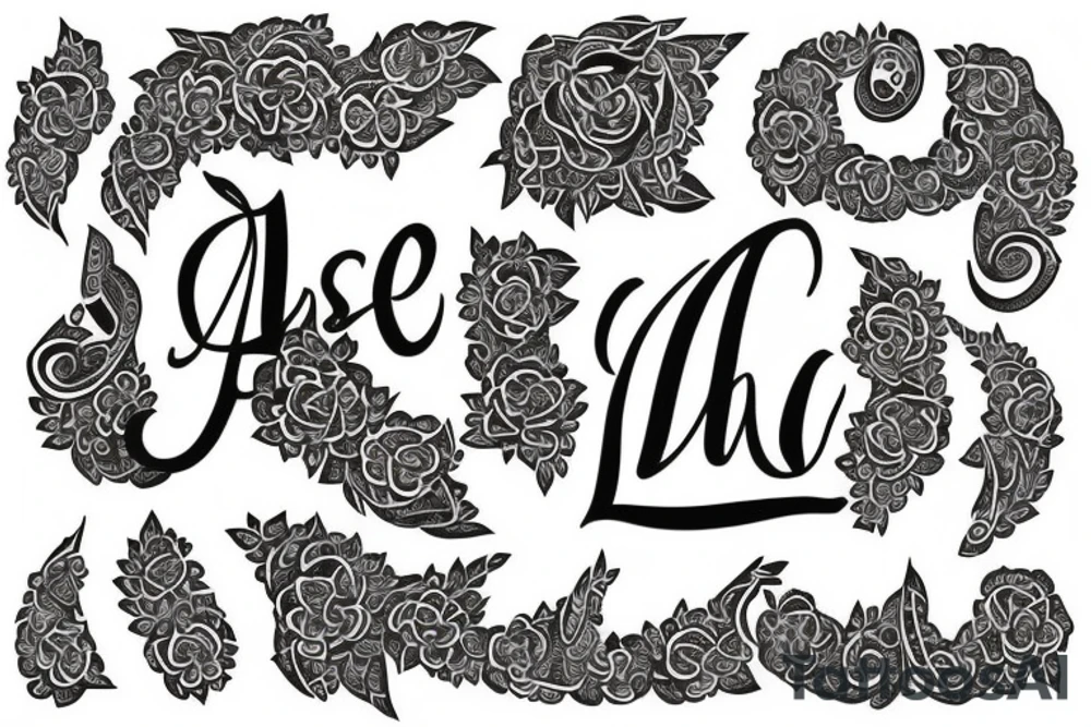 Aashvi name in goddess tattoo idea