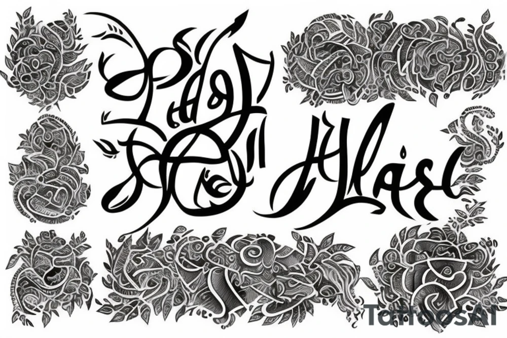 Aashvi name in goddess tattoo idea