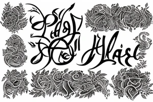 Aashvi name in goddess tattoo idea