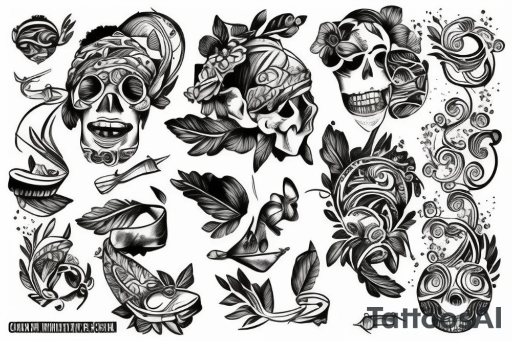 caribbean theme tattoo idea