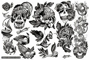 caribbean theme tattoo idea