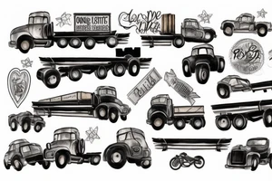 Long Ride with  truck tattoo idea