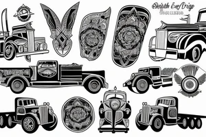 Long Ride with  truck tattoo idea