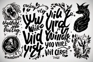The quote “You're wild…But, you're not crazy…” on the right side of my head. In thin cursive writing. tattoo idea