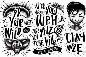 The quote “You're wild…But, you're not crazy…” on the right side of my head. In thin cursive writing. tattoo idea