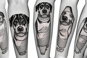 A rottweiler in a ice cream cone tattoo idea