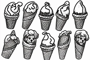 A rottweiler in a ice cream cone tattoo idea