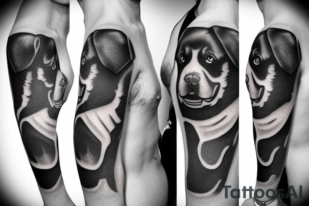 A rottweiler in a ice cream cone tattoo idea