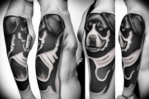 A rottweiler in a ice cream cone tattoo idea