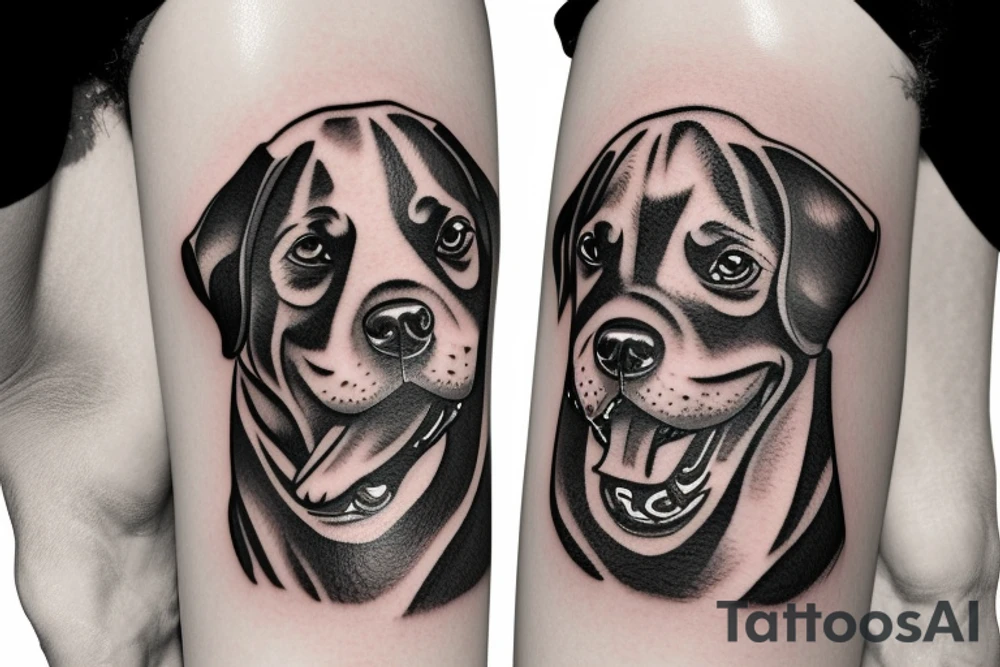 A rottweiler in a ice cream cone tattoo idea