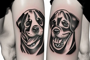 A rottweiler in a ice cream cone tattoo idea