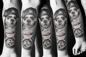 A rottweiler in a ice cream cone tattoo idea