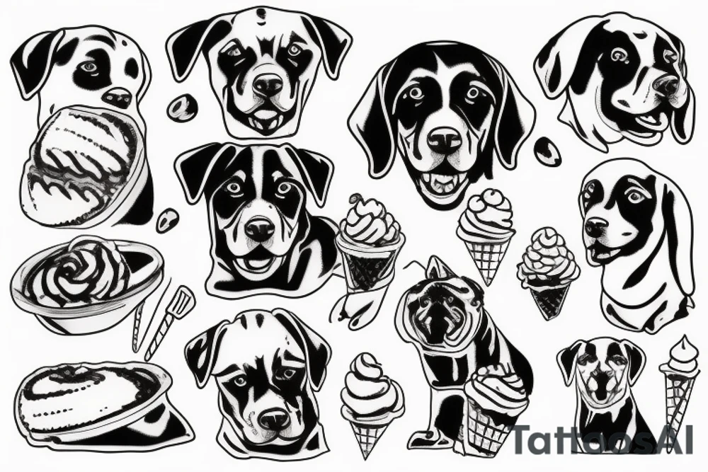 Rottweiler ice cream tattoo idea