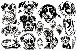 Rottweiler ice cream tattoo idea