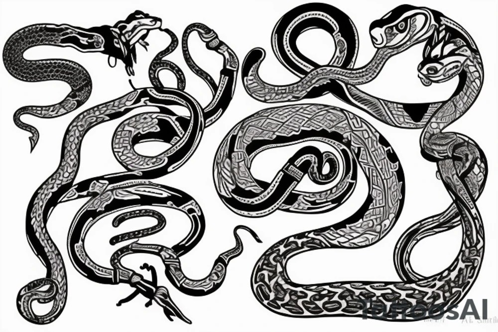 gypsy with snake and traditional symbols tattoo idea