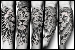 Lion fire tattoo idea