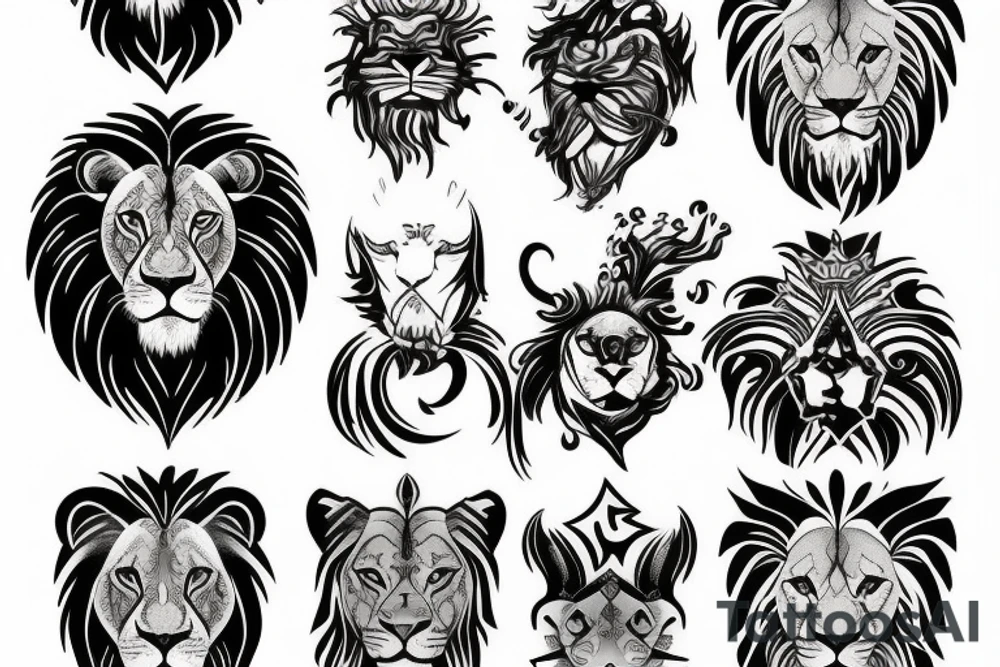 Lion fire tattoo idea