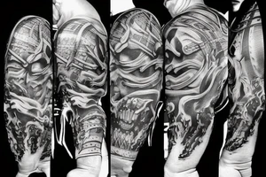 Satan fighting spartan tattoo idea