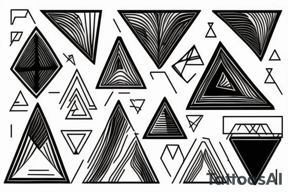 Triangle with lines tattoo idea