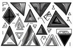 Triangle with lines tattoo idea
